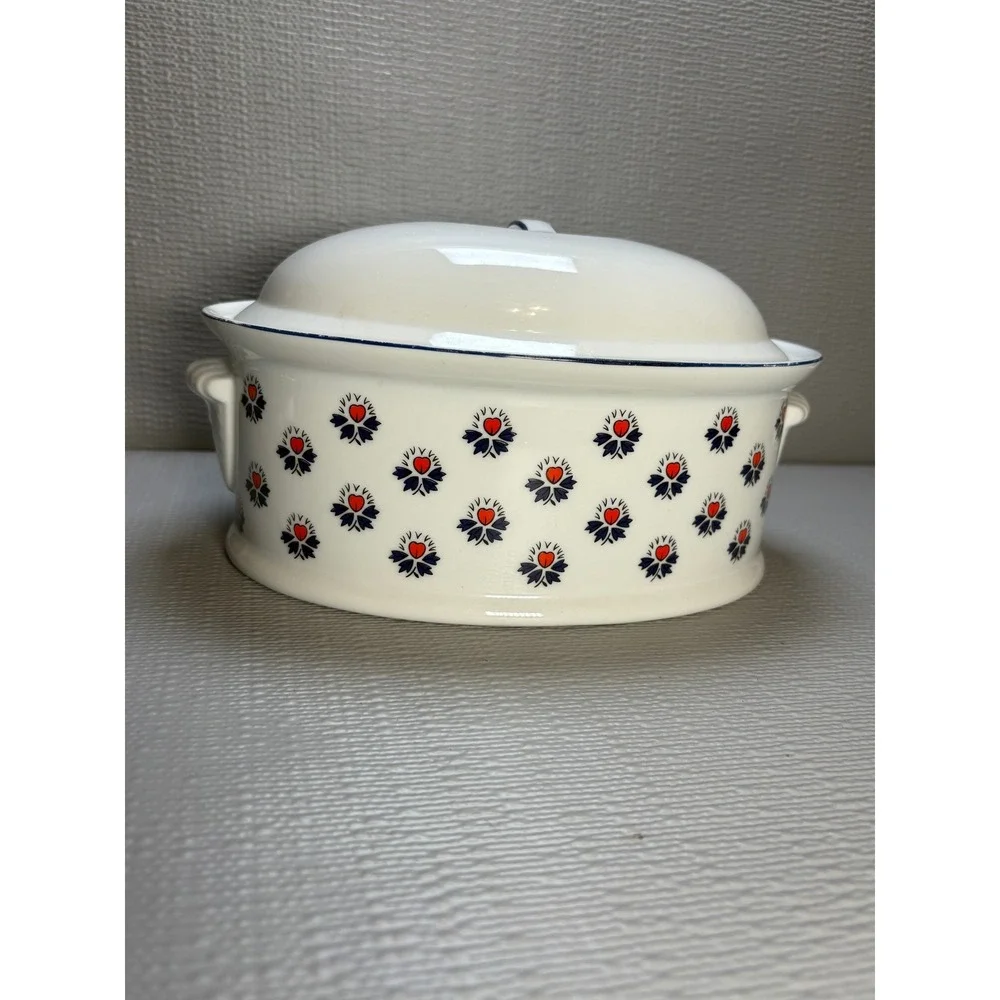Schmid‎ Brasserie Souleiado Print Oval Covered Casserole Dish French Provencal